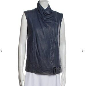 helmut lang leather biker vest xs